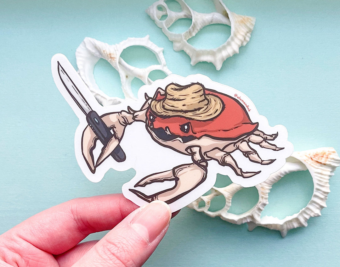 Stabby Crabby Clear Vinyl Sticker