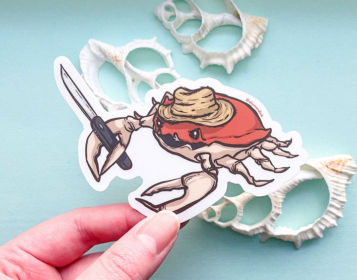 Stabby Crabby Clear Vinyl Sticker