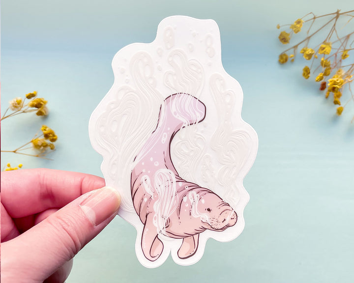 Steam Manatee Clear Vinyl Sticker