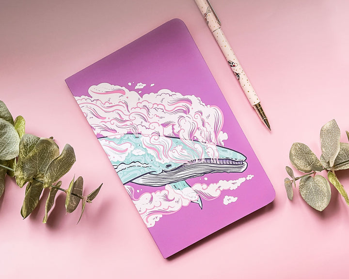 Steam Humpback Whale Dotted Grid Notebook