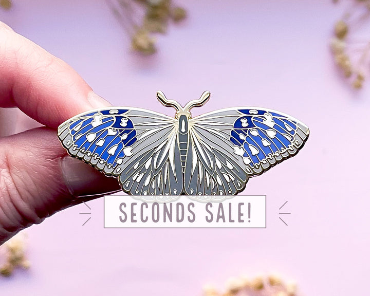 Striped Blue Crow Butterfly Pin (Seconds)
