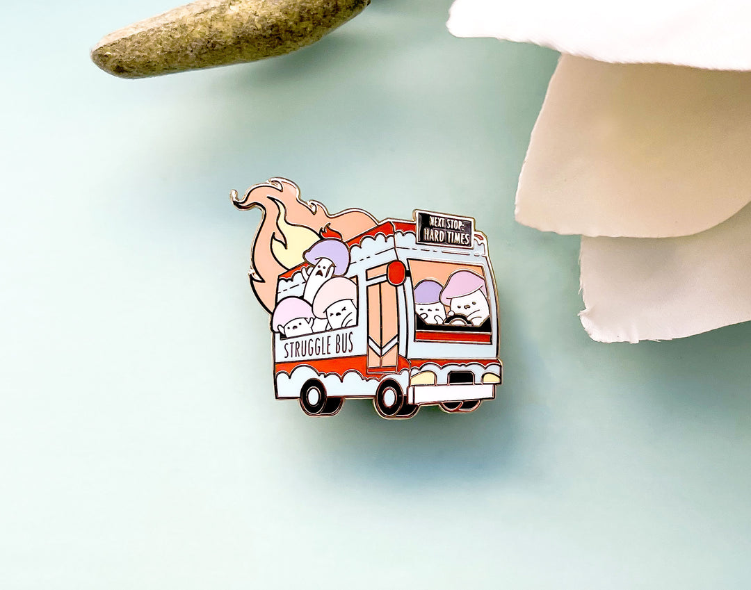 Fiery Struggle Bus Enamel Pin