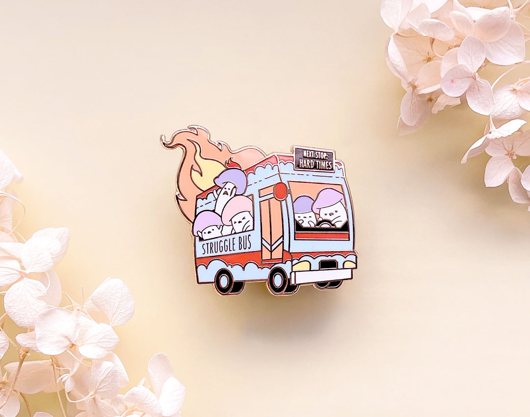 Fiery Struggle Bus Enamel Pin
