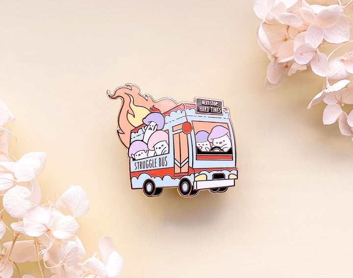 Fiery Struggle Bus Enamel Pin