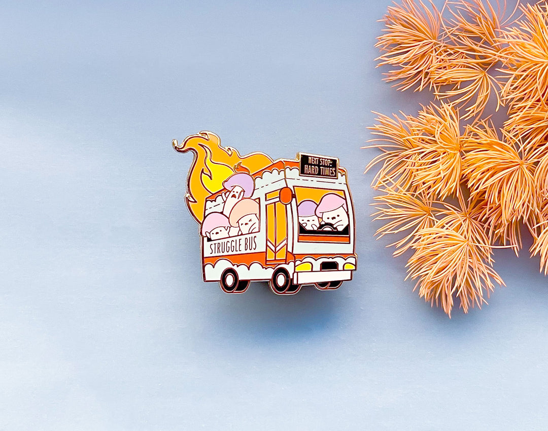 Fiery Struggle Bus Enamel Pin