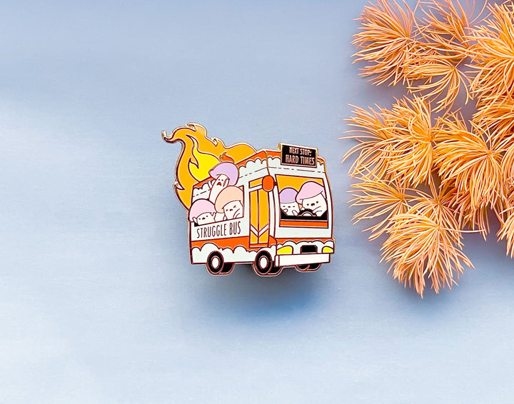 Fiery Struggle Bus Enamel Pin