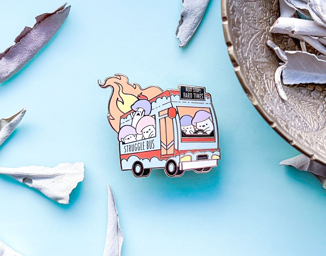 Fiery Struggle Bus Enamel Pin