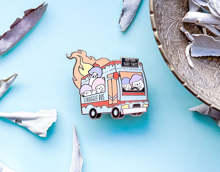 Fiery Struggle Bus Enamel Pin