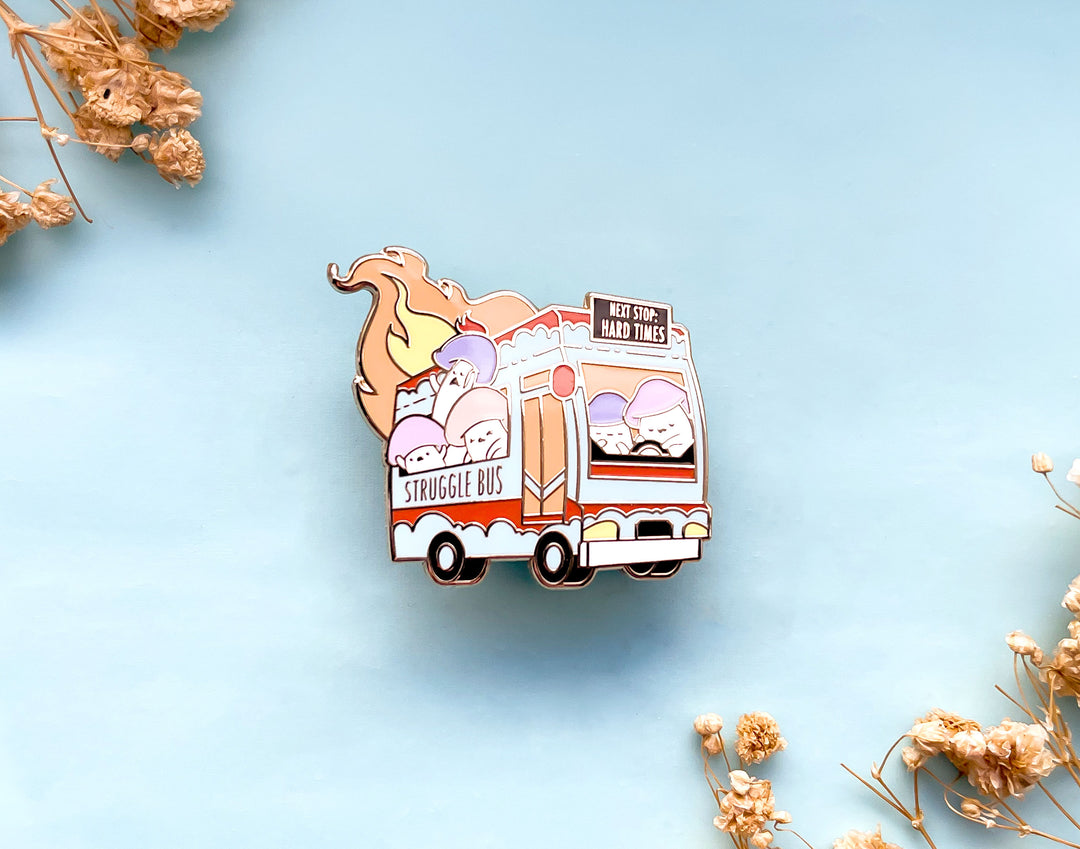 Fiery Struggle Bus Enamel Pin