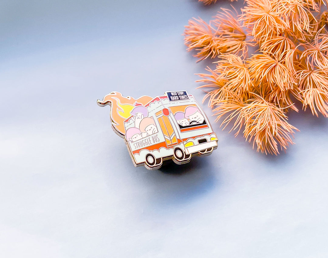 Fiery Struggle Bus Enamel Pin
