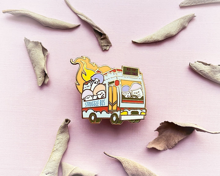 Fiery Struggle Bus Enamel Pin (Seconds)