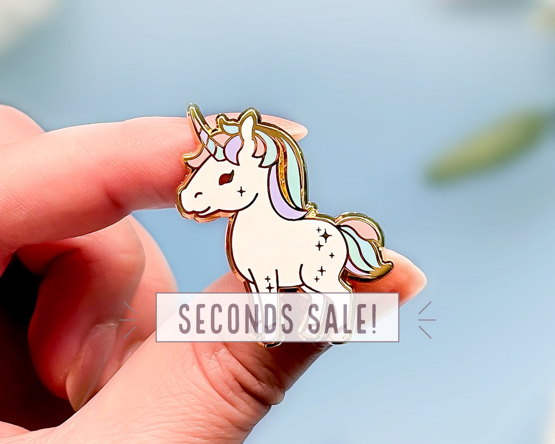 Starry Unicorn Enamel Pin (Seconds)