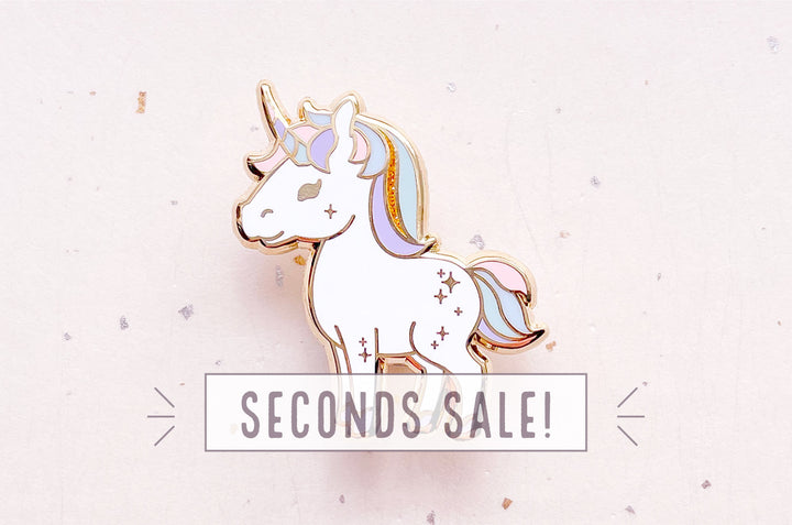 Starry Unicorn Enamel Pin (Seconds)