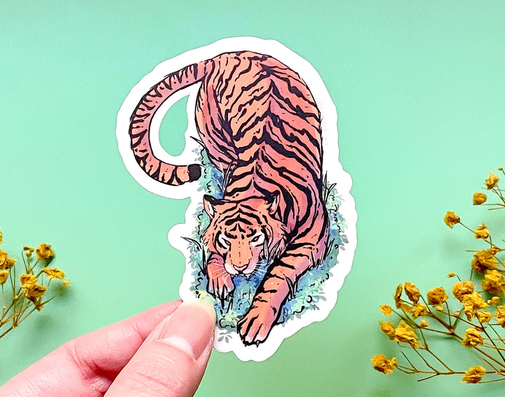 Prowling Sumatran Tiger Clear Vinyl Sticker