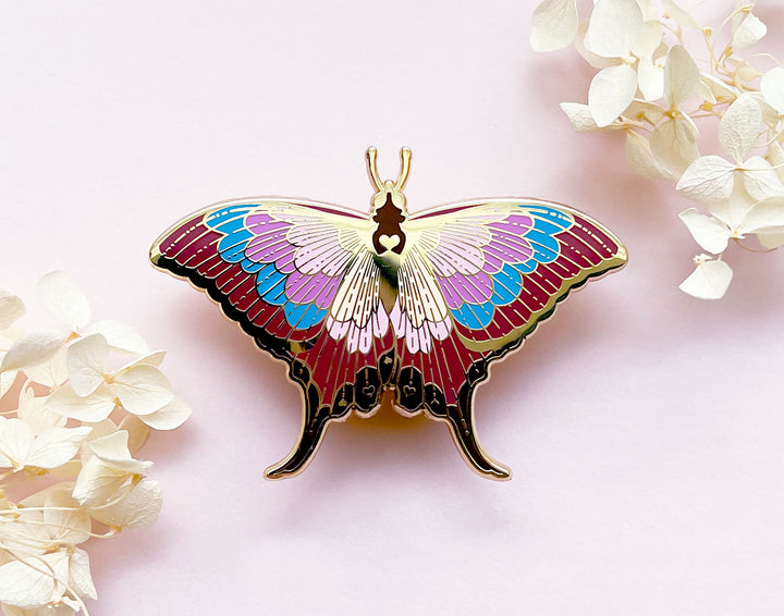 Sunset Daggerwing Butterfly (Marpesia furcula) Enamel Pin