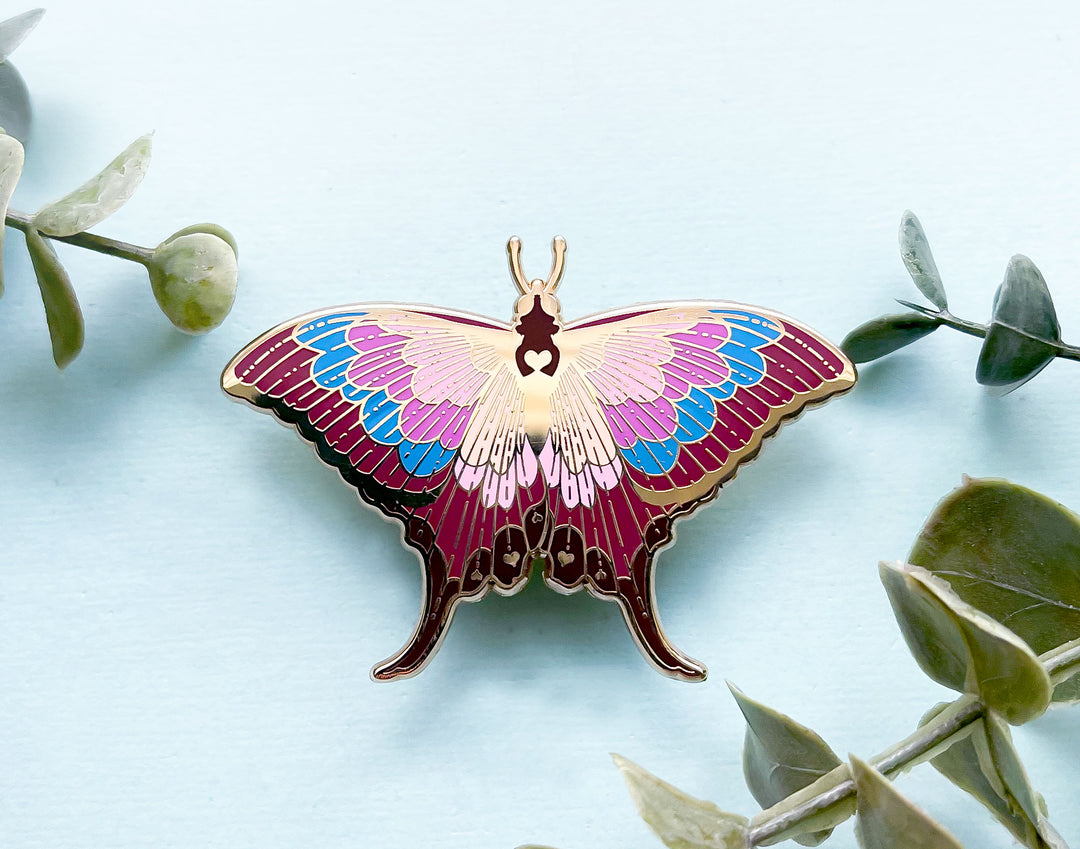 Sunset Daggerwing Butterfly (Marpesia furcula) Enamel Pin