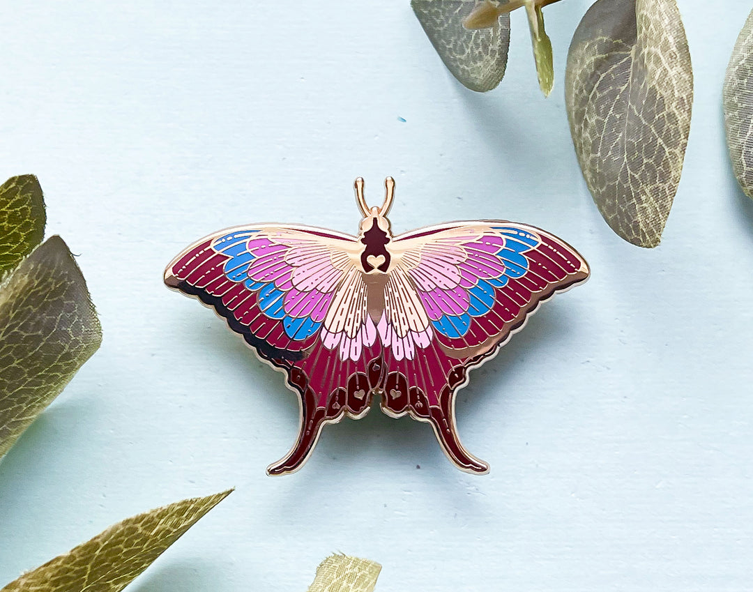 Sunset Daggerwing Butterfly (Marpesia furcula) Enamel Pin