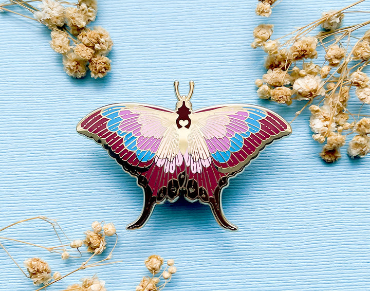 Sunset Daggerwing Butterfly (Marpesia furcula) Enamel Pin