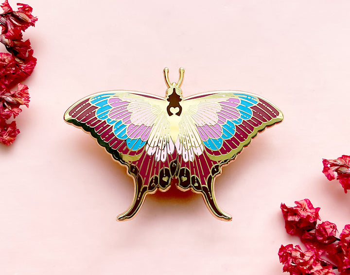 Sunset Daggerwing Butterfly (Marpesia furcula) Enamel Pin