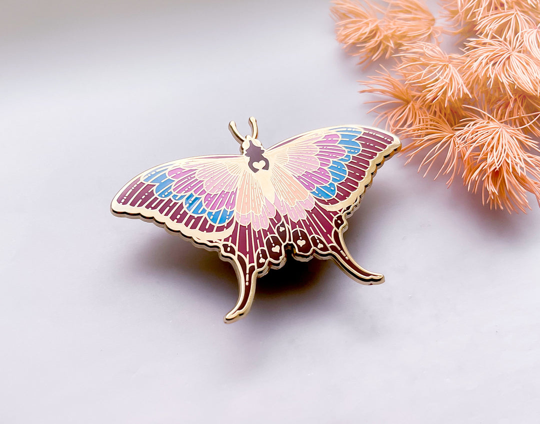 Sunset Daggerwing Butterfly (Marpesia furcula) Enamel Pin