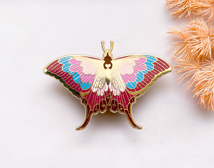 Sunset Daggerwing Butterfly (Marpesia furcula) Enamel Pin