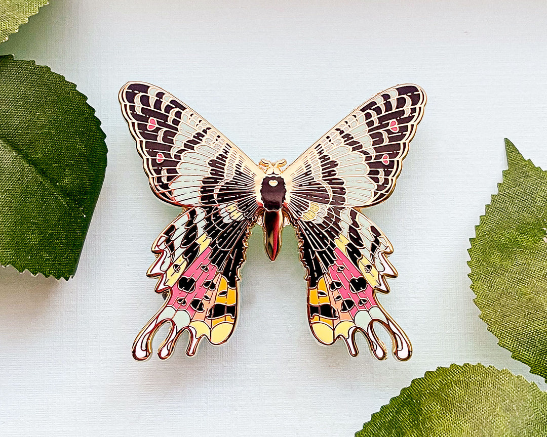 Madagascan Sunset Moth (Chrysiridia rhipheus) Enamel Pin