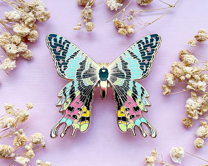 Madagascan Sunset Moth (Chrysiridia rhipheus) Enamel Pin