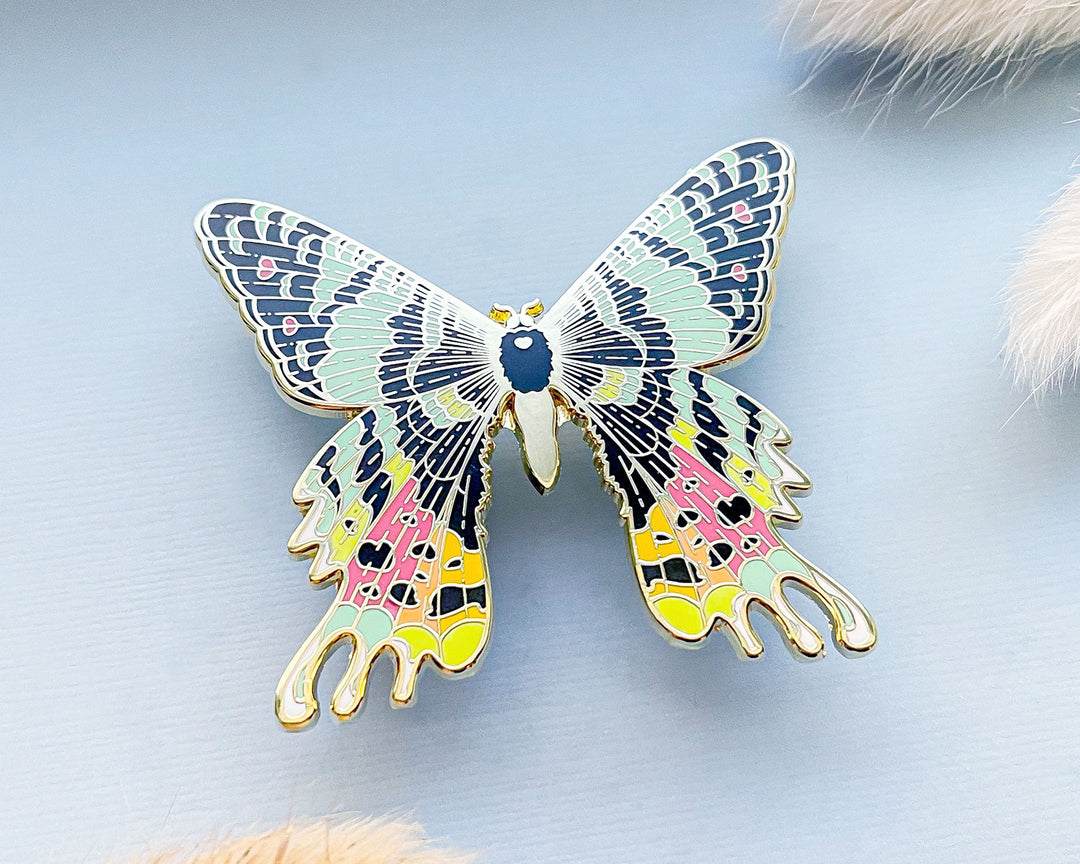 Madagascan Sunset Moth (Chrysiridia rhipheus) Enamel Pin