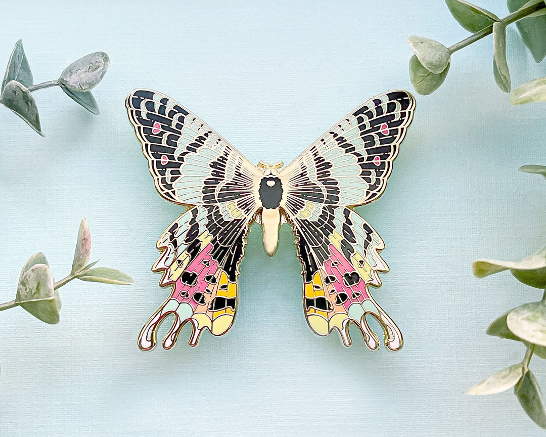 Madagascan Sunset Moth (Chrysiridia rhipheus) Enamel Pin