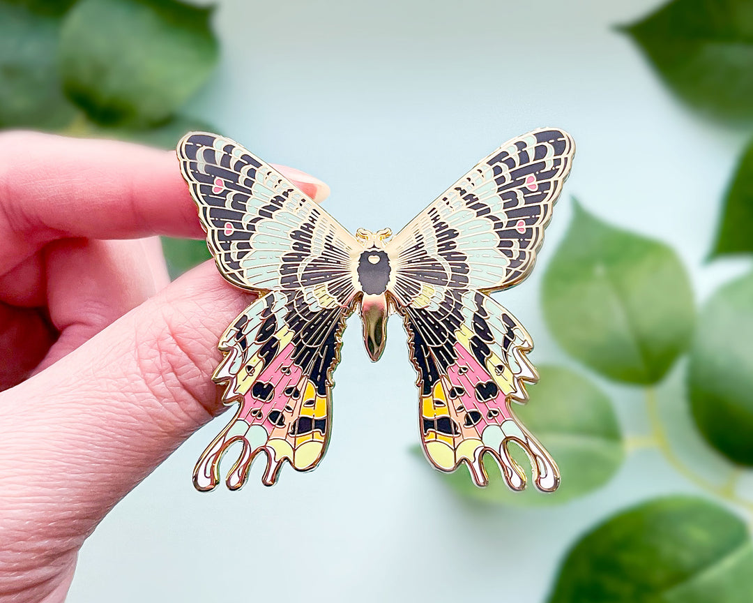 Madagascan Sunset Moth (Chrysiridia rhipheus) Enamel Pin