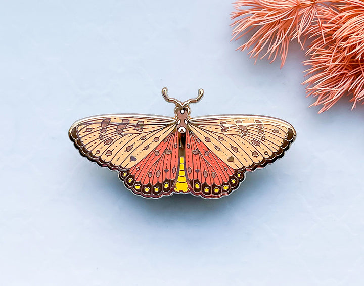 Tawny Coster Butterfly (Acraea terpsicore) Enamel Pin