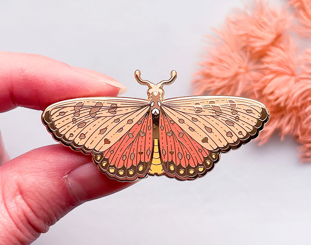 Tawny Coster Butterfly (Acraea terpsicore) Enamel Pin