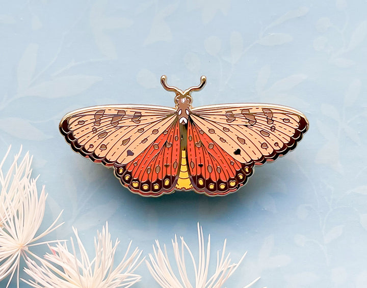 Tawny Coster Butterfly (Acraea terpsicore) Enamel Pin