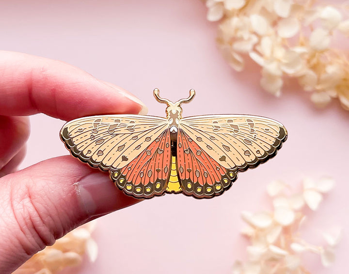 Tawny Coster Butterfly (Acraea terpsicore) Enamel Pin