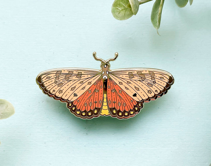 Tawny Coster Butterfly (Acraea terpsicore) Enamel Pin