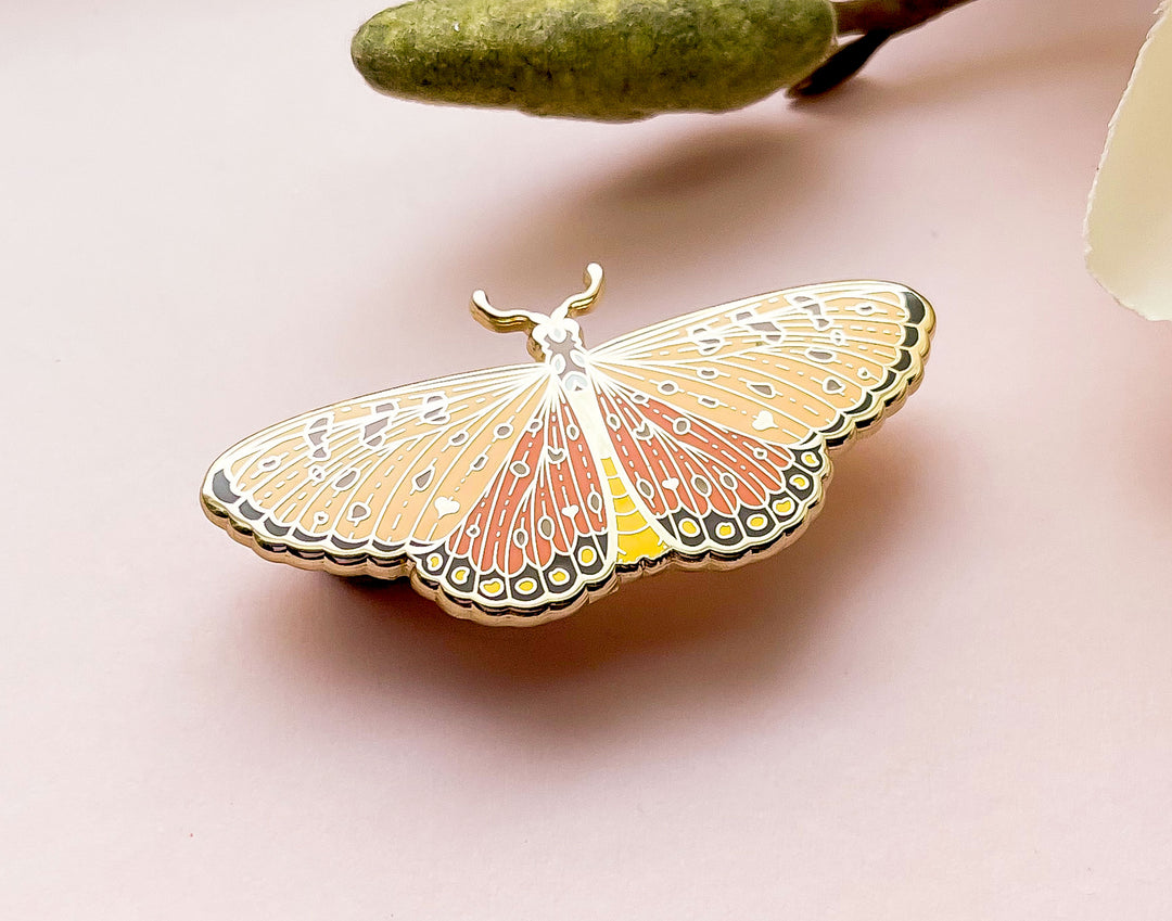 Tawny Coster Butterfly (Acraea terpsicore) Enamel Pin