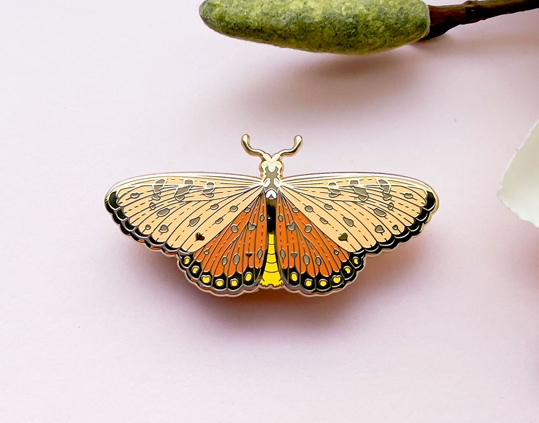Tawny Coster Butterfly (Acraea terpsicore) Enamel Pin