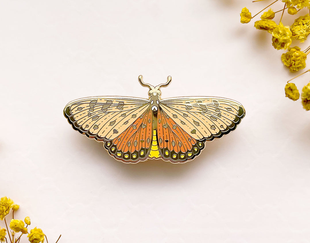 Tawny Coster Butterfly (Acraea terpsicore) Enamel Pin