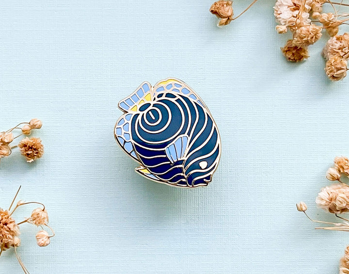 Tiny Emperor Angelfish Enamel Pin