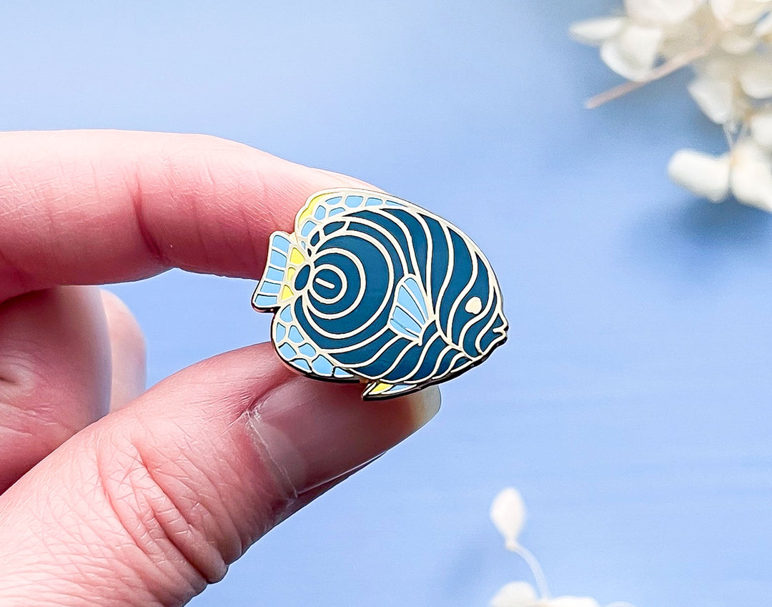 Tiny Emperor Angelfish Enamel Pin