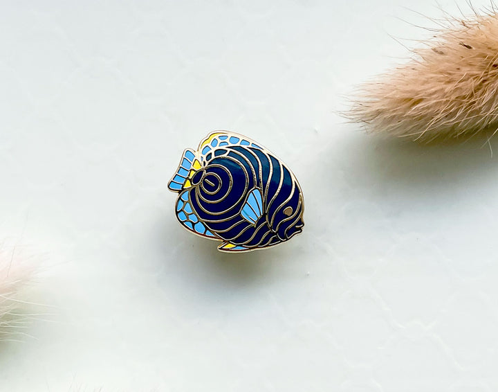 Tiny Emperor Angelfish Enamel Pin