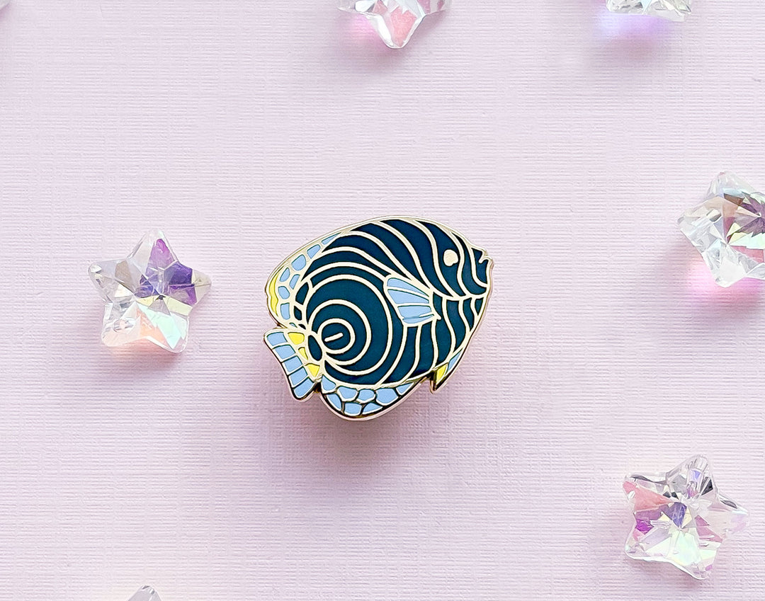 Tiny Emperor Angelfish Enamel Pin