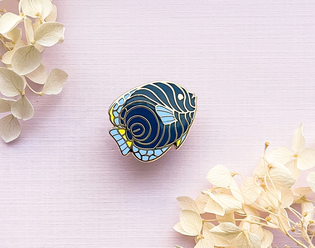 Tiny Emperor Angelfish Enamel Pin