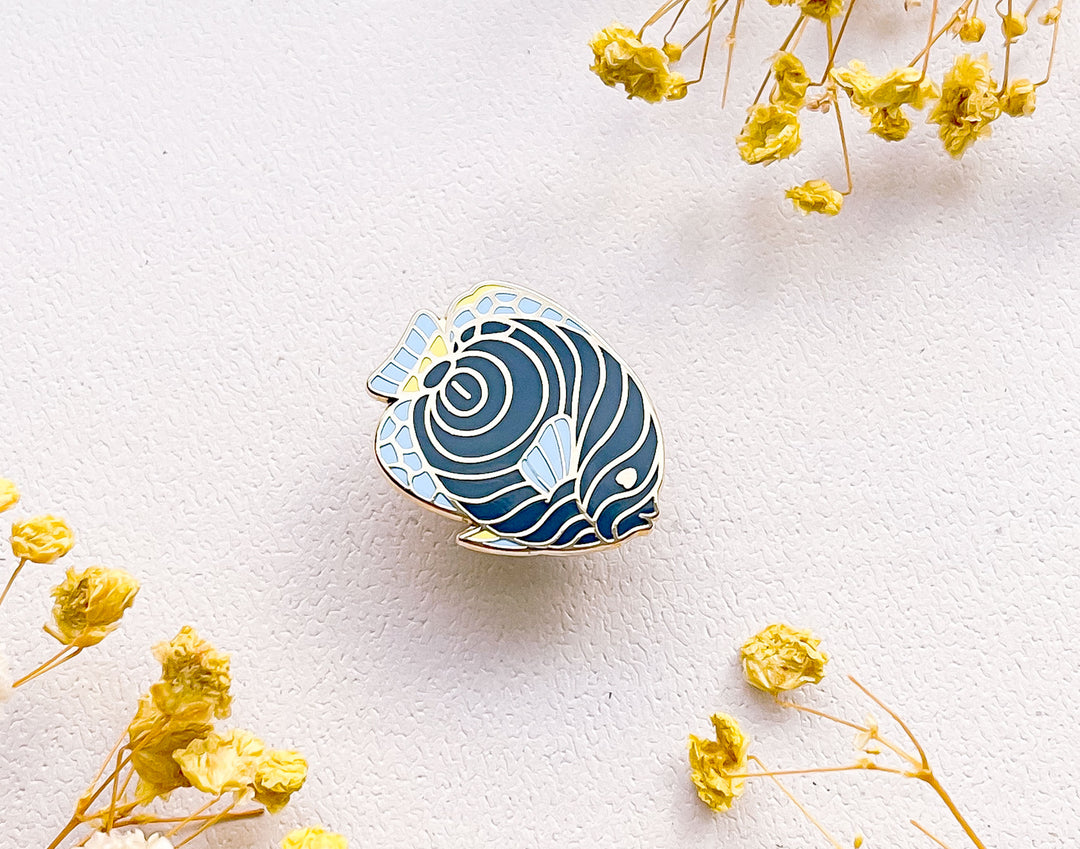 Tiny Emperor Angelfish Enamel Pin