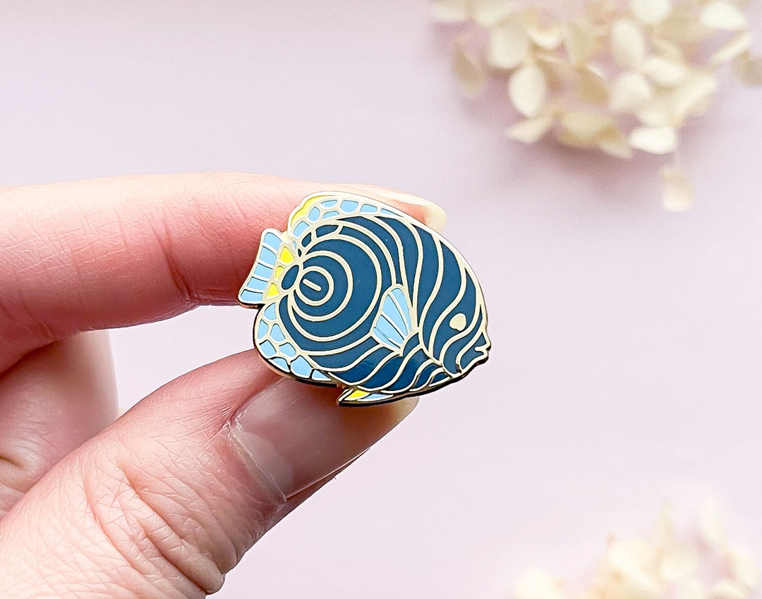 Tiny Emperor Angelfish Enamel Pin