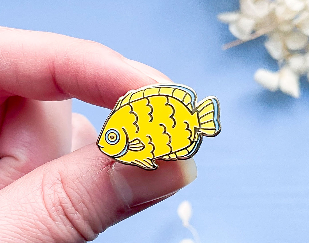 Tiny Lemonpeel Angelfish Enamel Pin