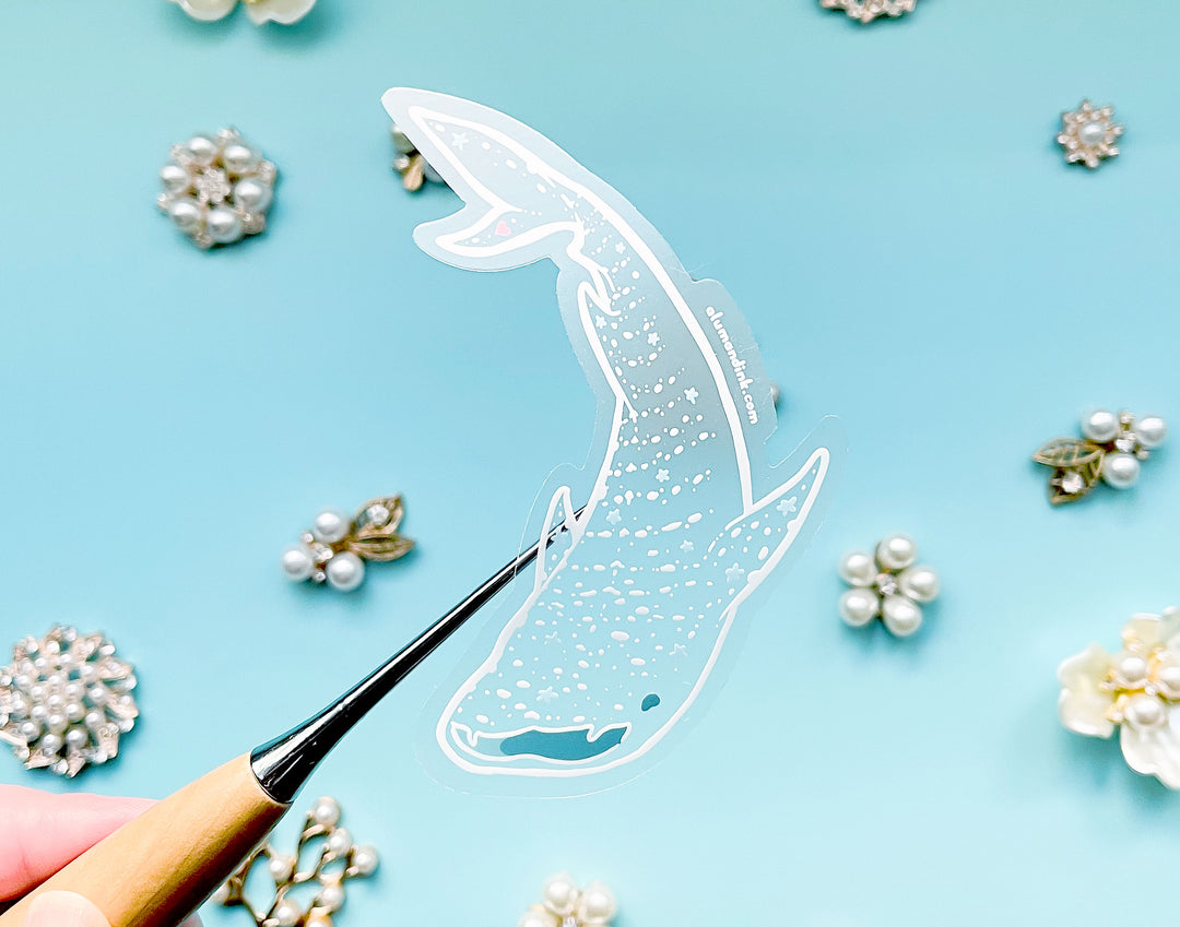 Transparent Starry Whale Shark Clear Vinyl Sticker