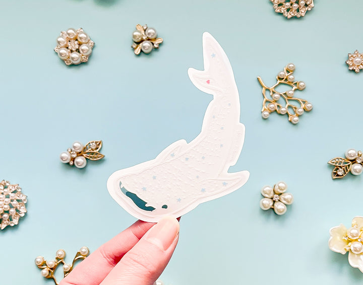 Transparent Starry Whale Shark Clear Vinyl Sticker