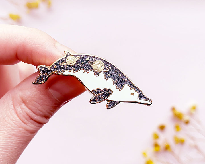 True's Beaked Whale Two Sisters Enamel Pin