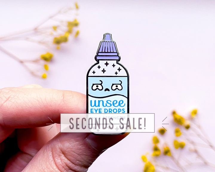 Unsee Eye Drops Enamel Pin (Seconds)